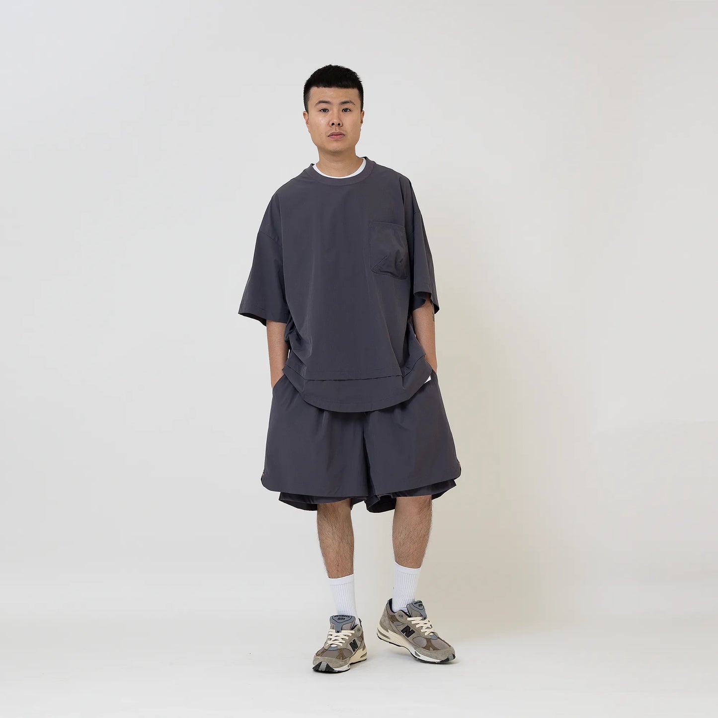 ANST 側拉鍊層次短T 882508