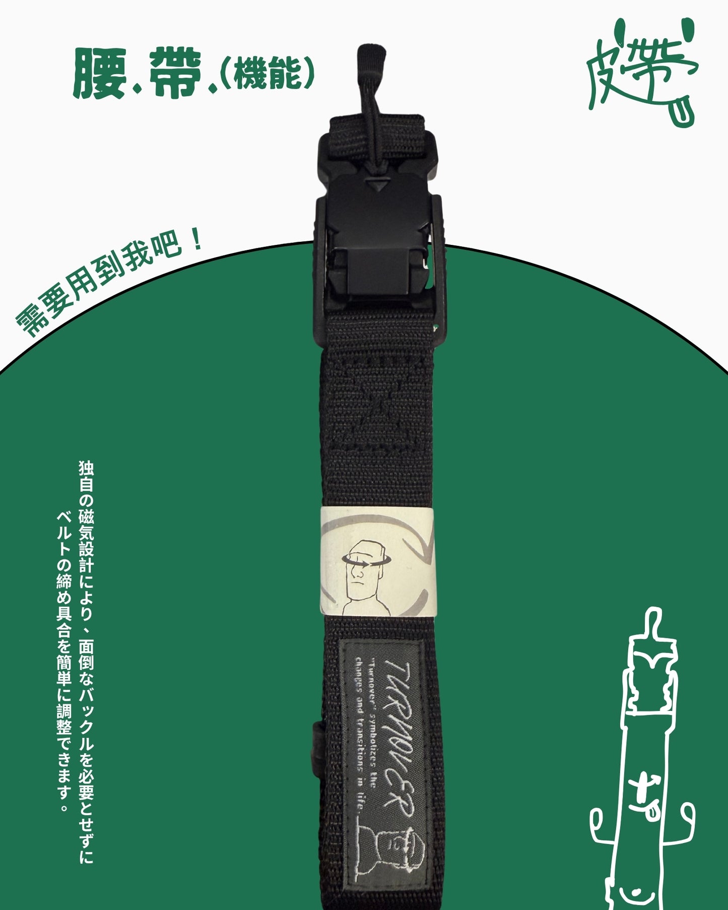 TURNOVER MAGNETIC BELT 機能腰帶