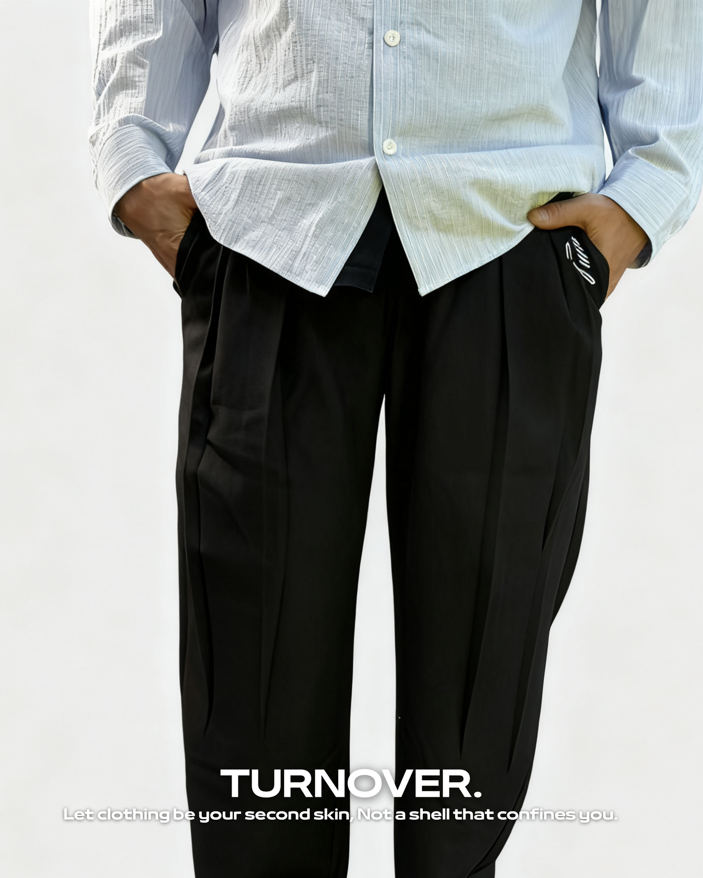 TURNOVER 2025AW Vert Noir Trousers “25AW-LP7 青墨行履”