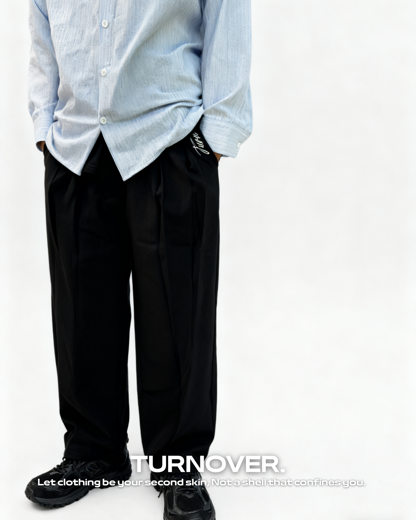 TURNOVER 2025AW Vert Noir Trousers “25AW-LP7 青墨行履”