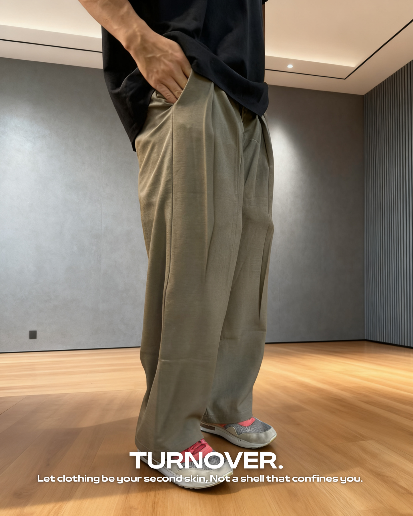 TURNOVER 2025AW Vert Noir Trousers “25AW-LP7 青墨行履”
