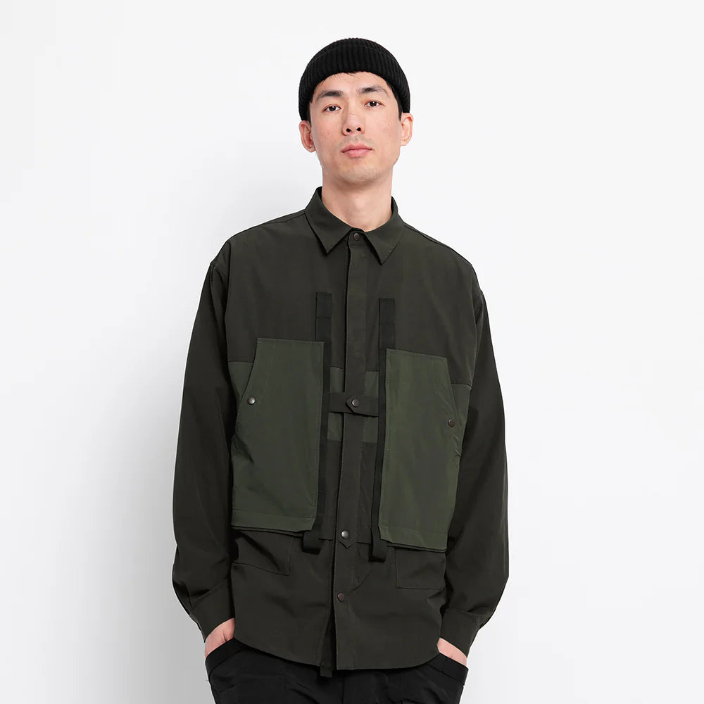 TMCAZ - 4way Stretch Work Shirt Jacket – C32 - Pirate Black + Deep Forest