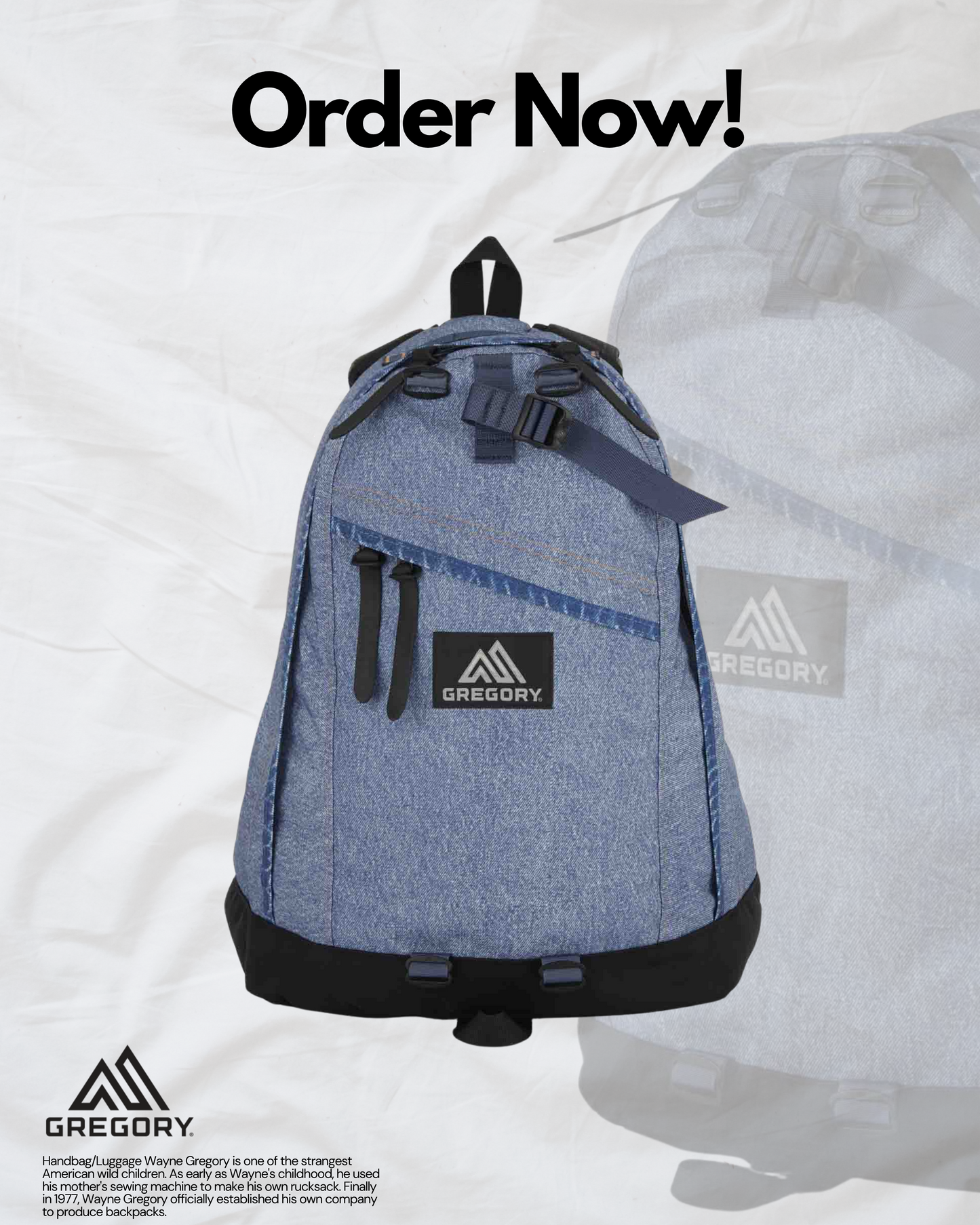Gregory Day BLUE DENIM 26L