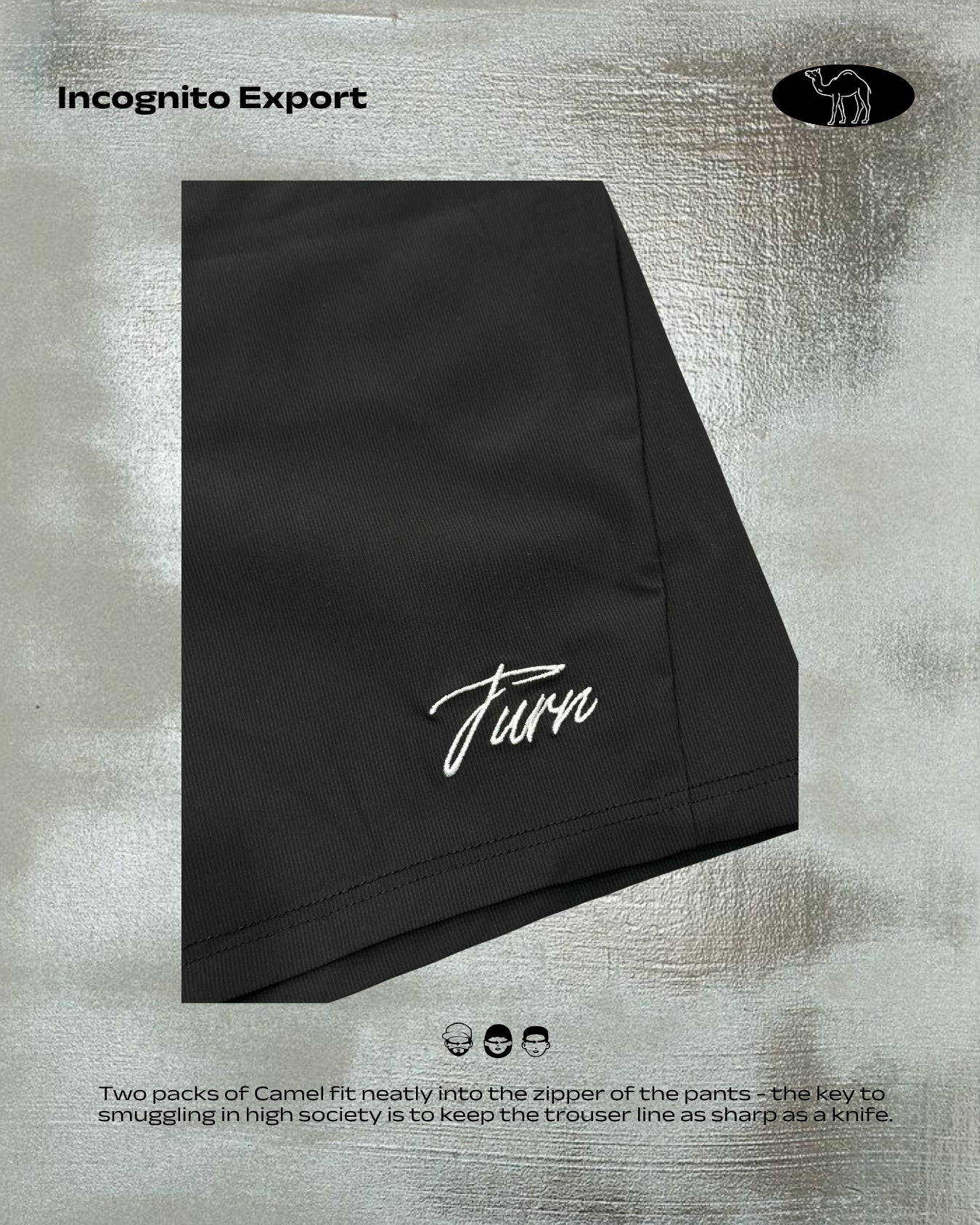 TURNOVER 2025S Incognito Export Shorts
“25SS-S5 黑駱駝短褲 ”