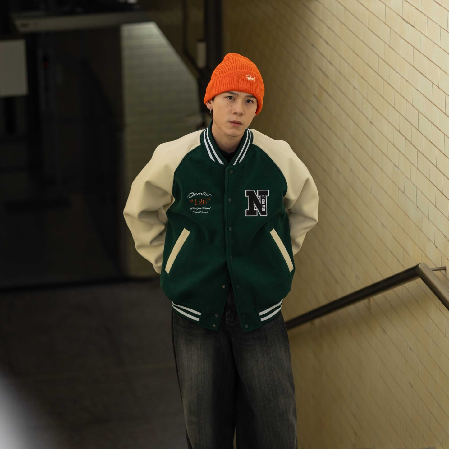 QUEST NEW ORDER JACKET 仿羊毛 棒球外套