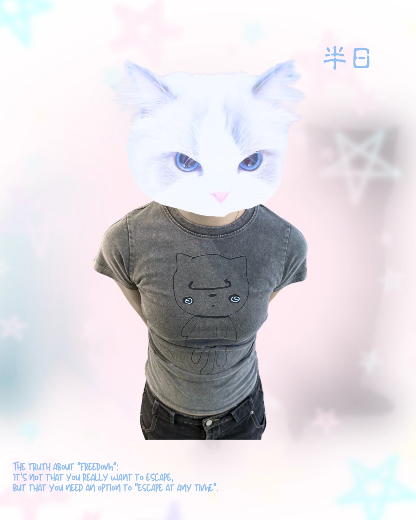 TURNOVER 2025SS Runaway Kitten TEE
“25SSWT14 出走半日貓TEE”