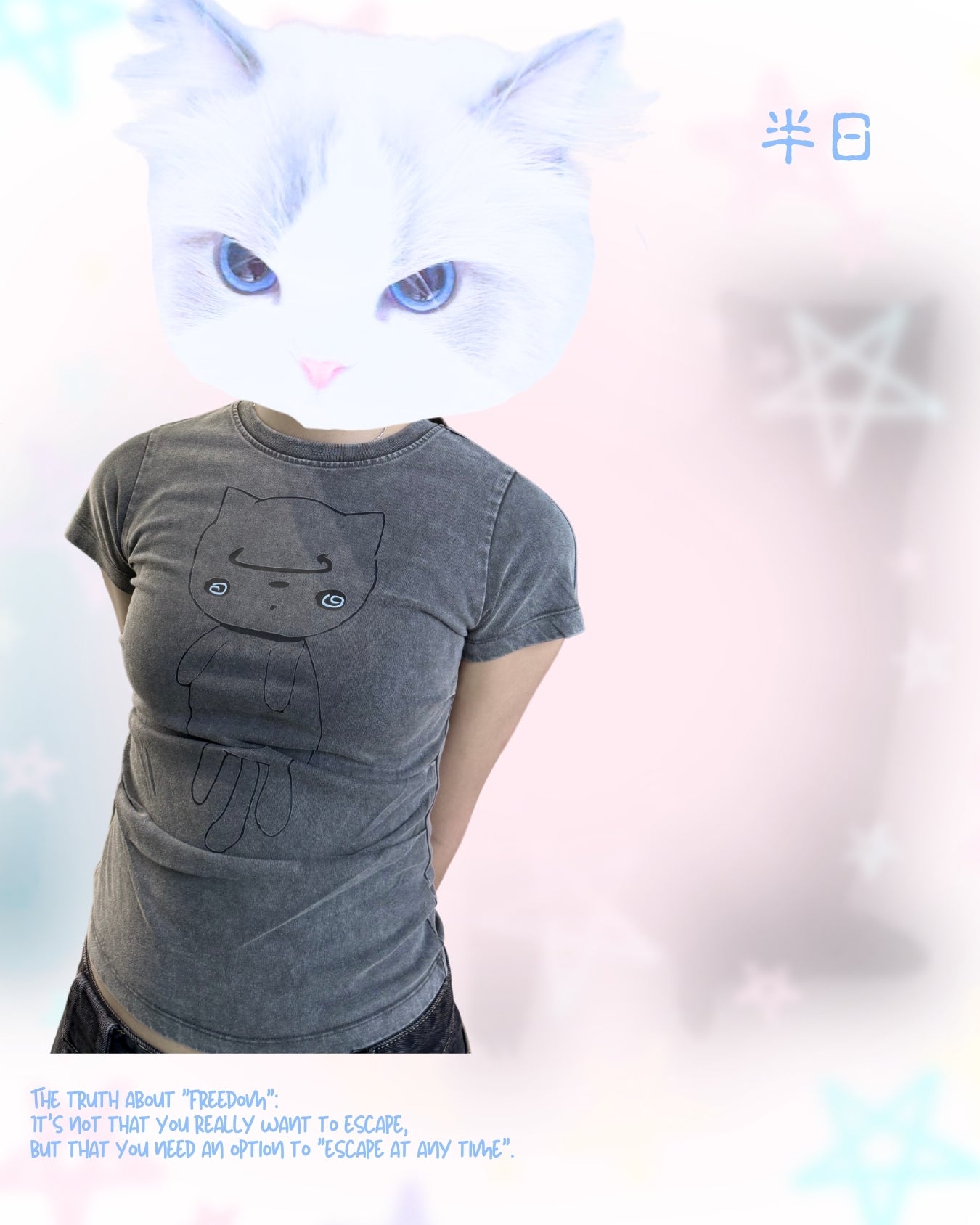 TURNOVER 2025SS Runaway Kitten TEE
“25SSWT14 出走半日貓TEE”