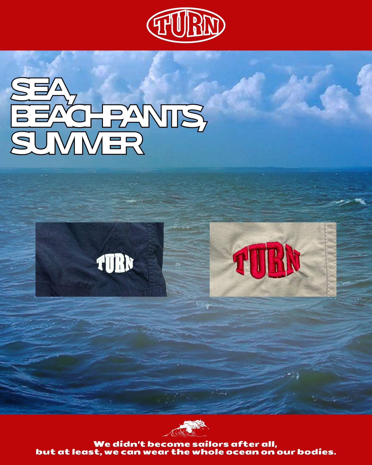 TURNOVER 2025SS Beach Trilogies Beach shorts
“25SS-S6 三色潮間沙灘褲”