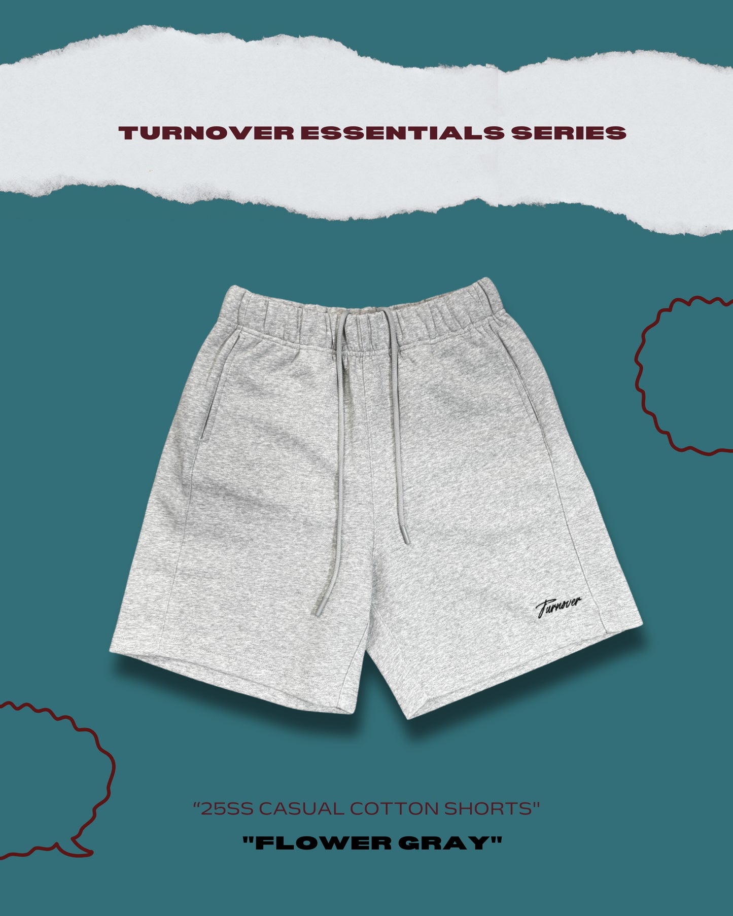 TURNOVER 2025SS CASUAL COTTON SHORTS
“25SS-S1 休閒棉質短褲”