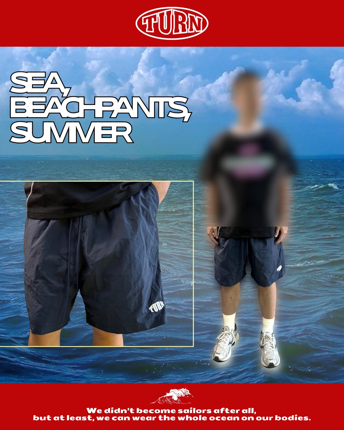 TURNOVER 2025SS Beach Trilogies Beach shorts
“25SS-S6 三色潮間沙灘褲”