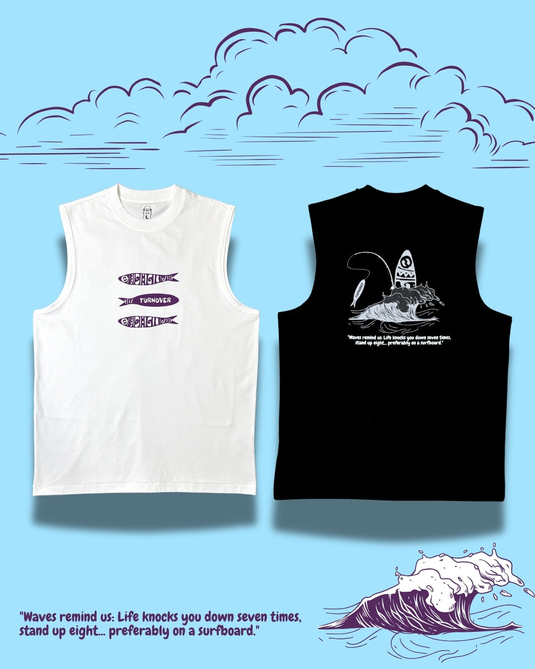 TURNOVER 2025SS SUMMER TANKTOP
“25SSV2 海浪背心”