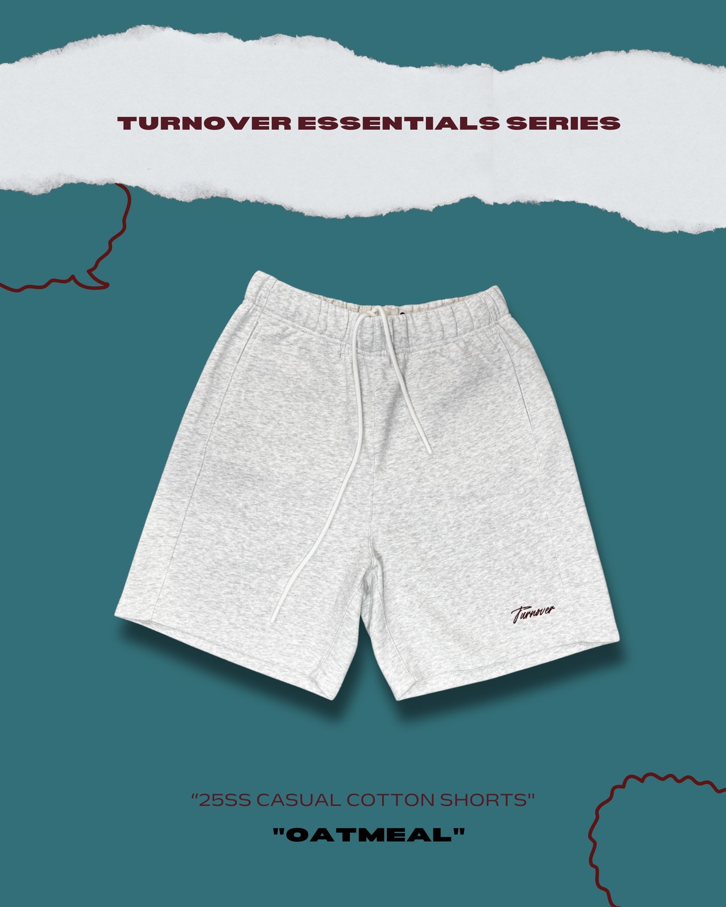 TURNOVER 2025SS CASUAL COTTON SHORTS
“25SS-S1 休閒棉質短褲”