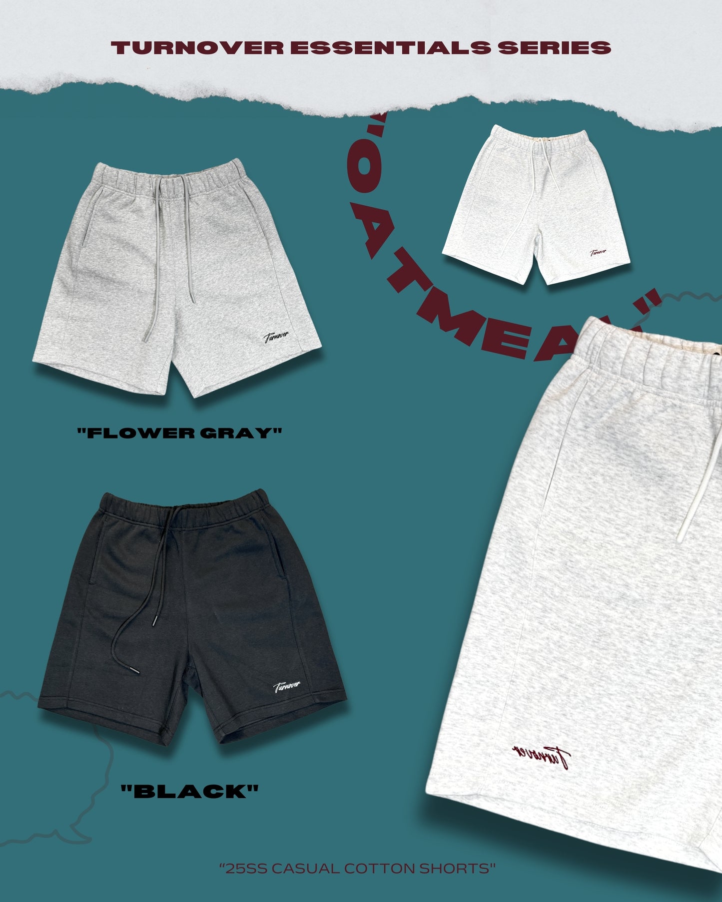 TURNOVER 2025SS CASUAL COTTON SHORTS
“25SS-S1 休閒棉質短褲”