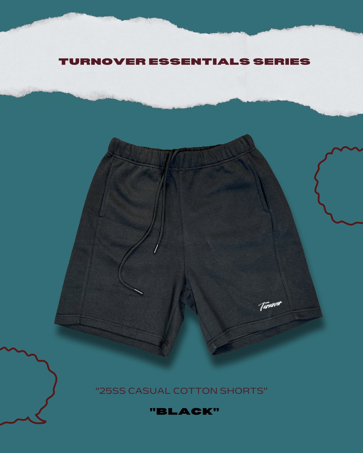 TURNOVER 2025SS CASUAL COTTON SHORTS
“25SS-S1 休閒棉質短褲”