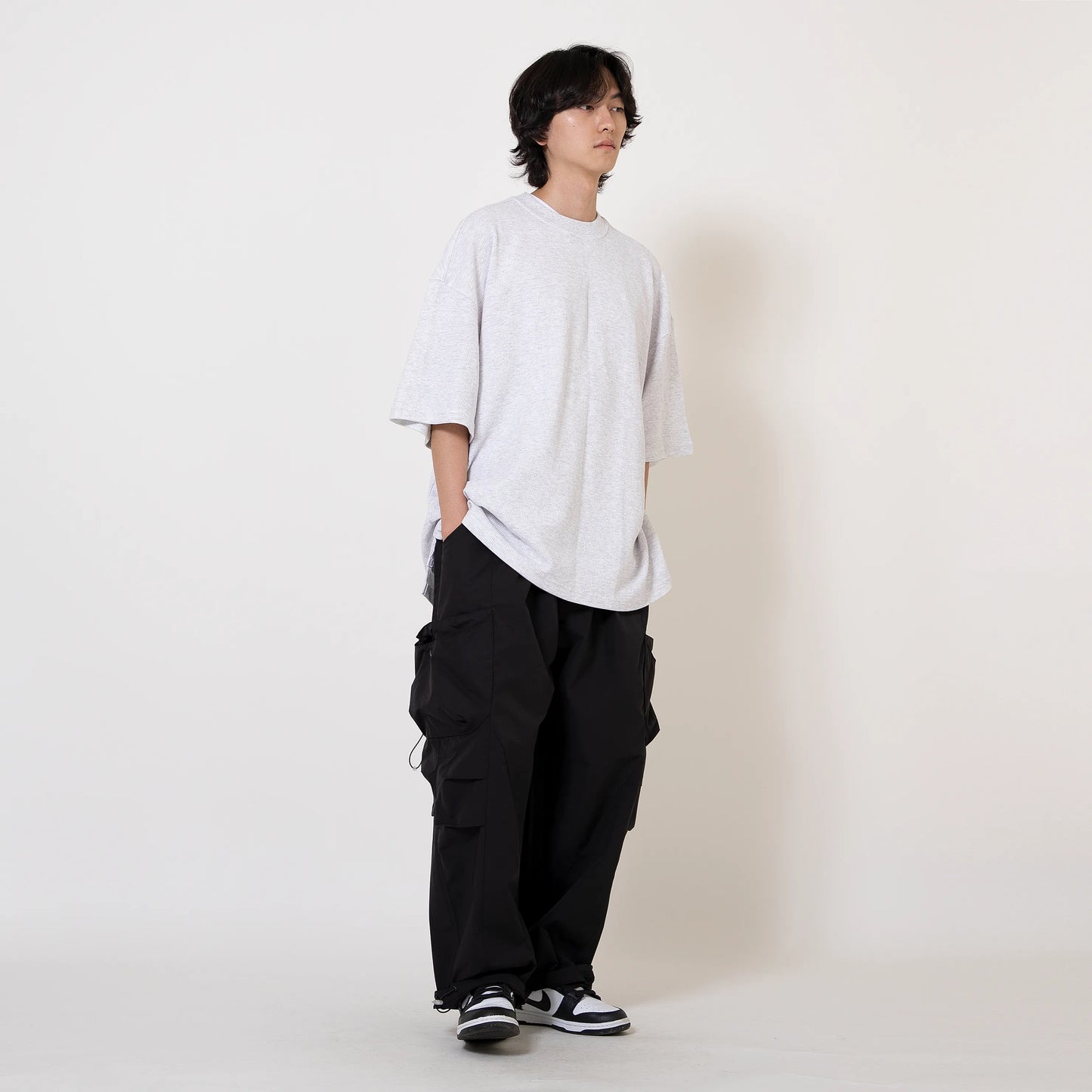 ANST 八袋 雙口袋抽繩寬褲