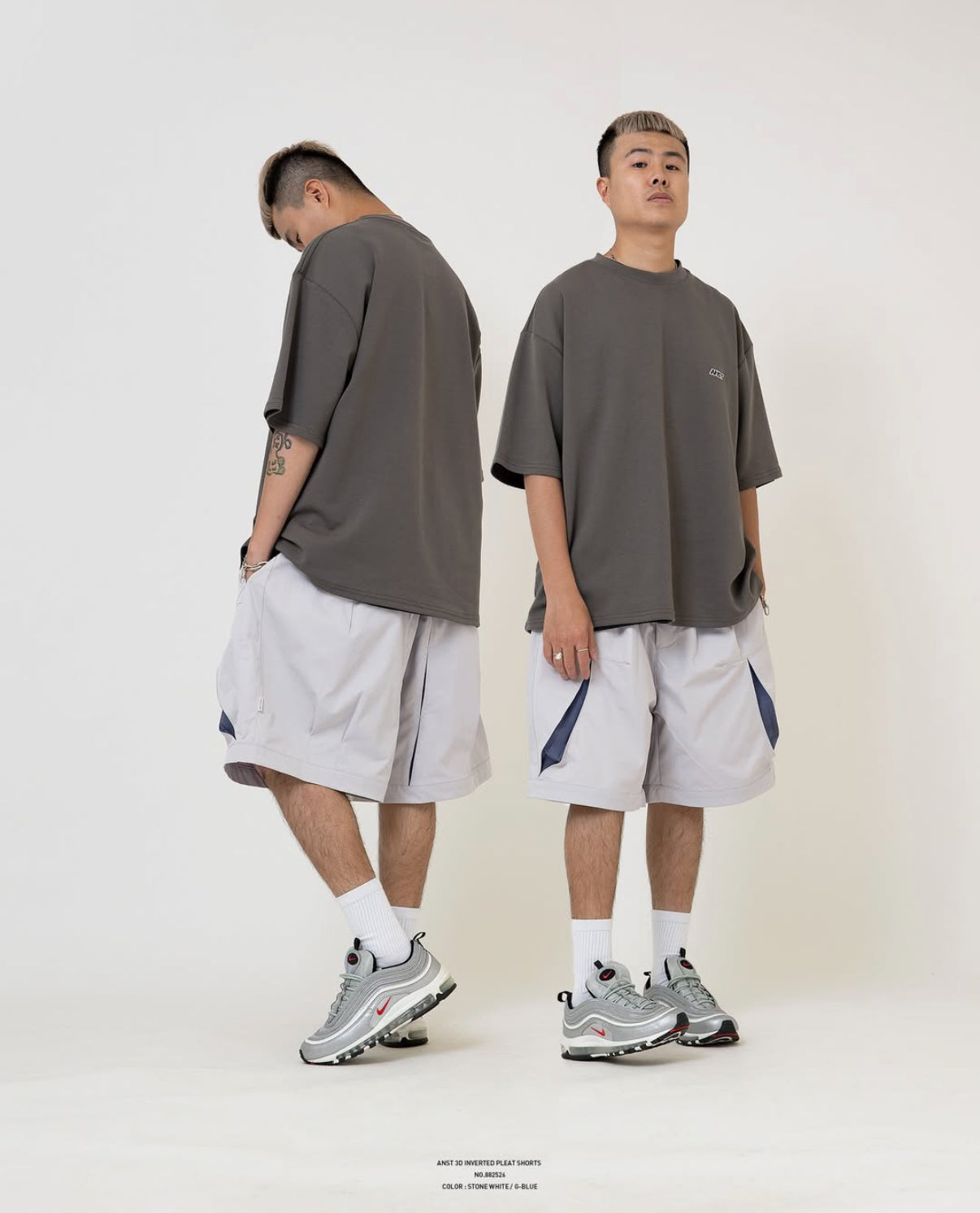 ANST 3D內折撞色短褲