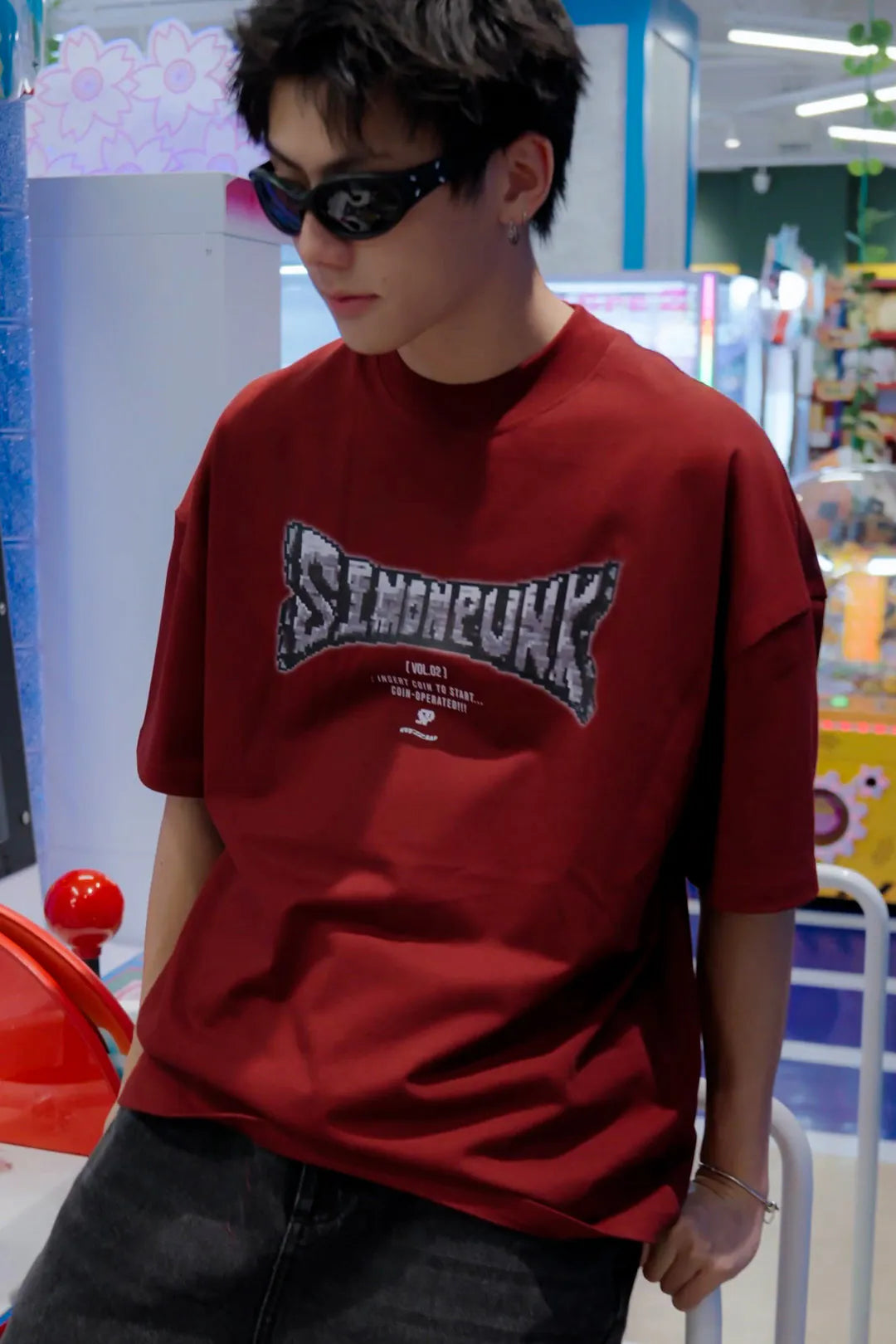 SIMON PUNK Project-SS25-MS01 數碼方塊 LOGO 小高領 TEE