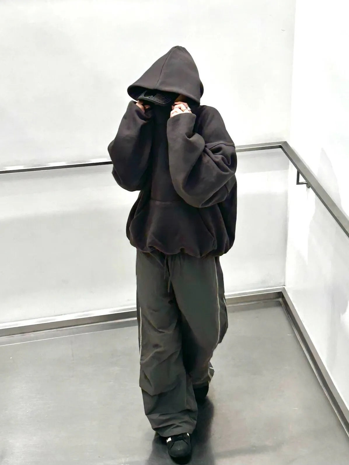 SIMON MADE HL-2402 美式 歹徒面罩 雙層 立體 帽T