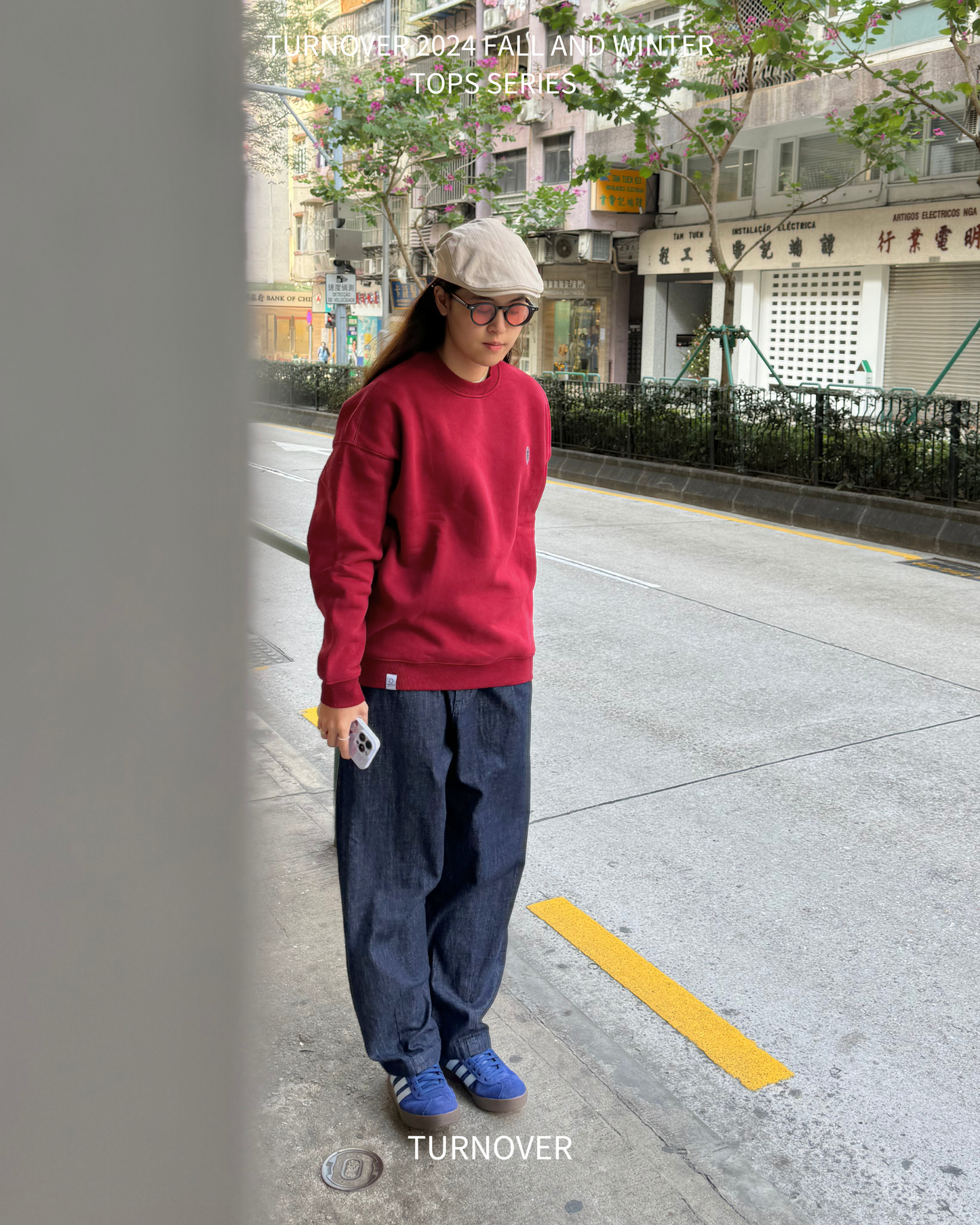 TURNOVER INTERIOR FLEECE LONG SLEEVE