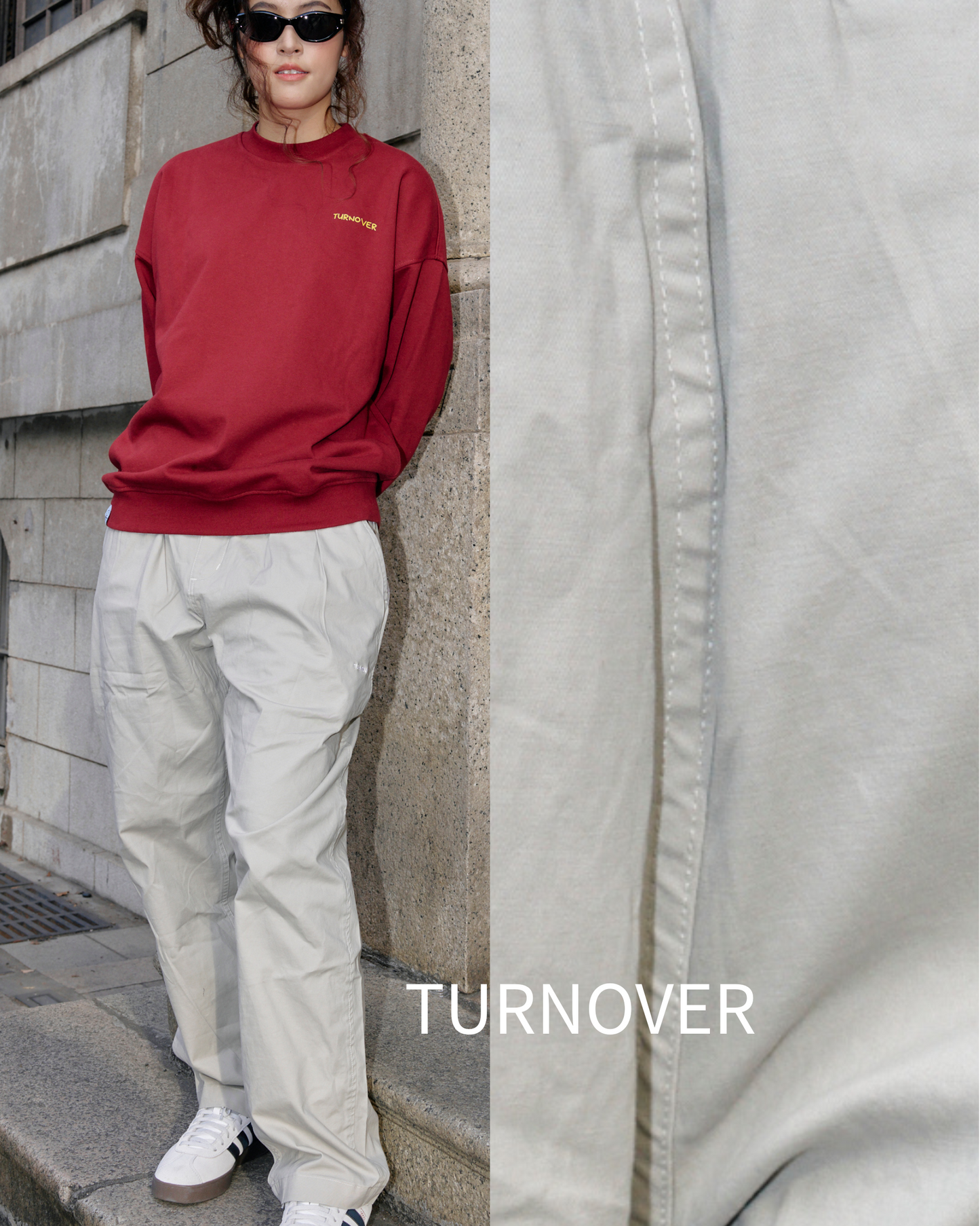 TURNOVER STIFF LONG PANTS