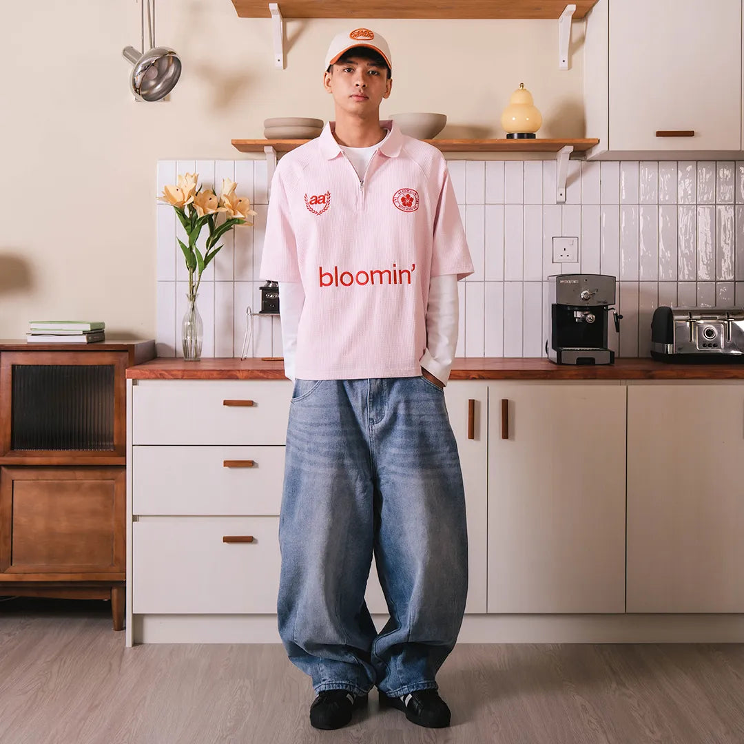A.A Polo Waffle Pink