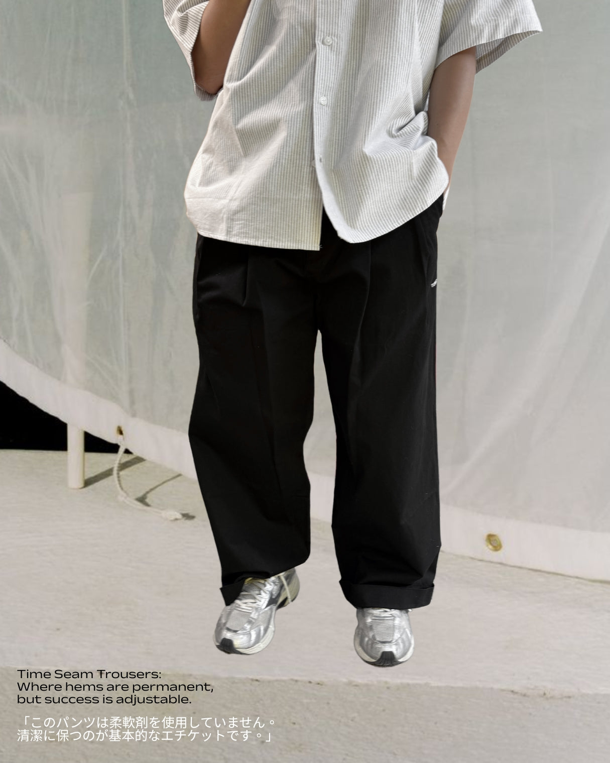 TURNOVER 2025SS Time Seam Pants
“25SS-LS12 時間裁縫(不用折褲的折腳褲) ”