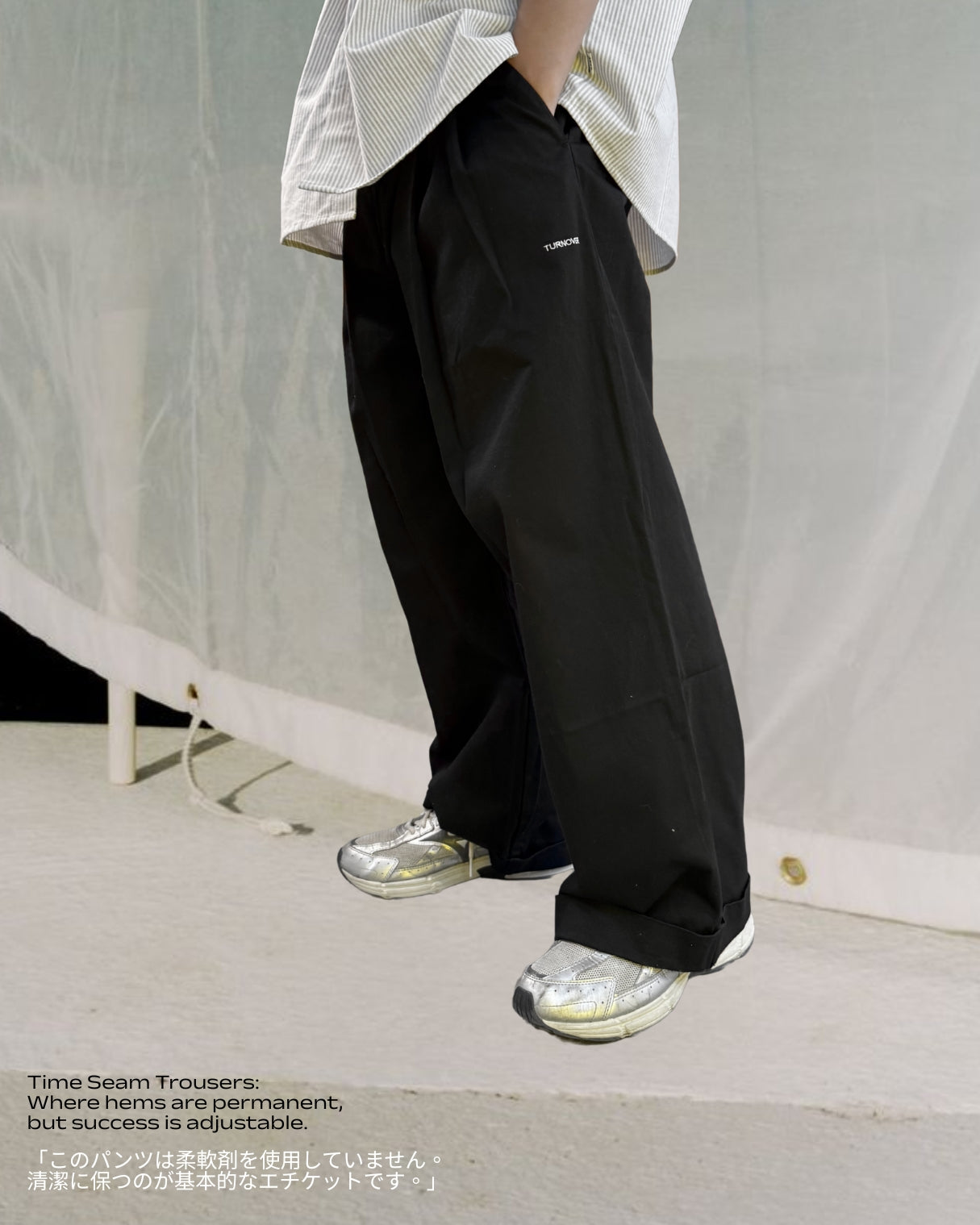 TURNOVER 2025SS Time Seam Pants
“25SS-LS12 時間裁縫(不用折褲的折腳褲) ”