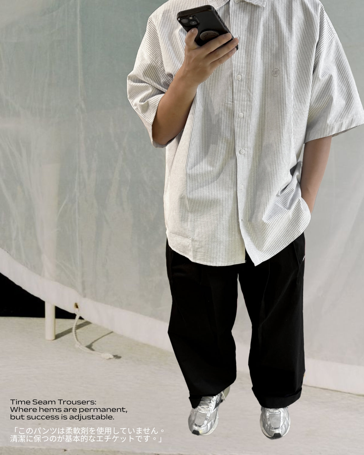 TURNOVER 2025SS Time Seam Pants
“25SS-LS12 時間裁縫(不用折褲的折腳褲) ”
