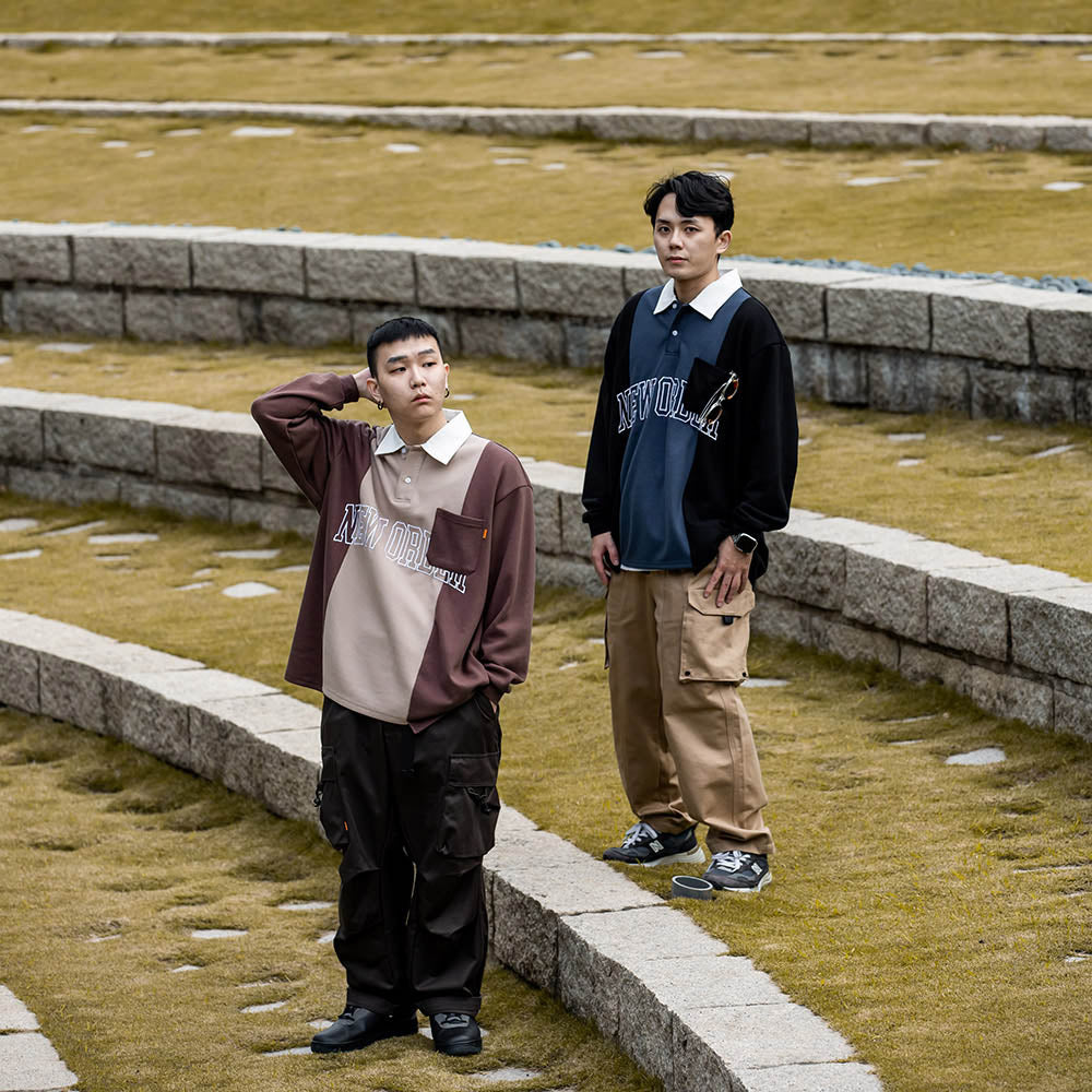 【QUEST】NEW ORDER LS POLO 拼接口袋長袖POLO衫