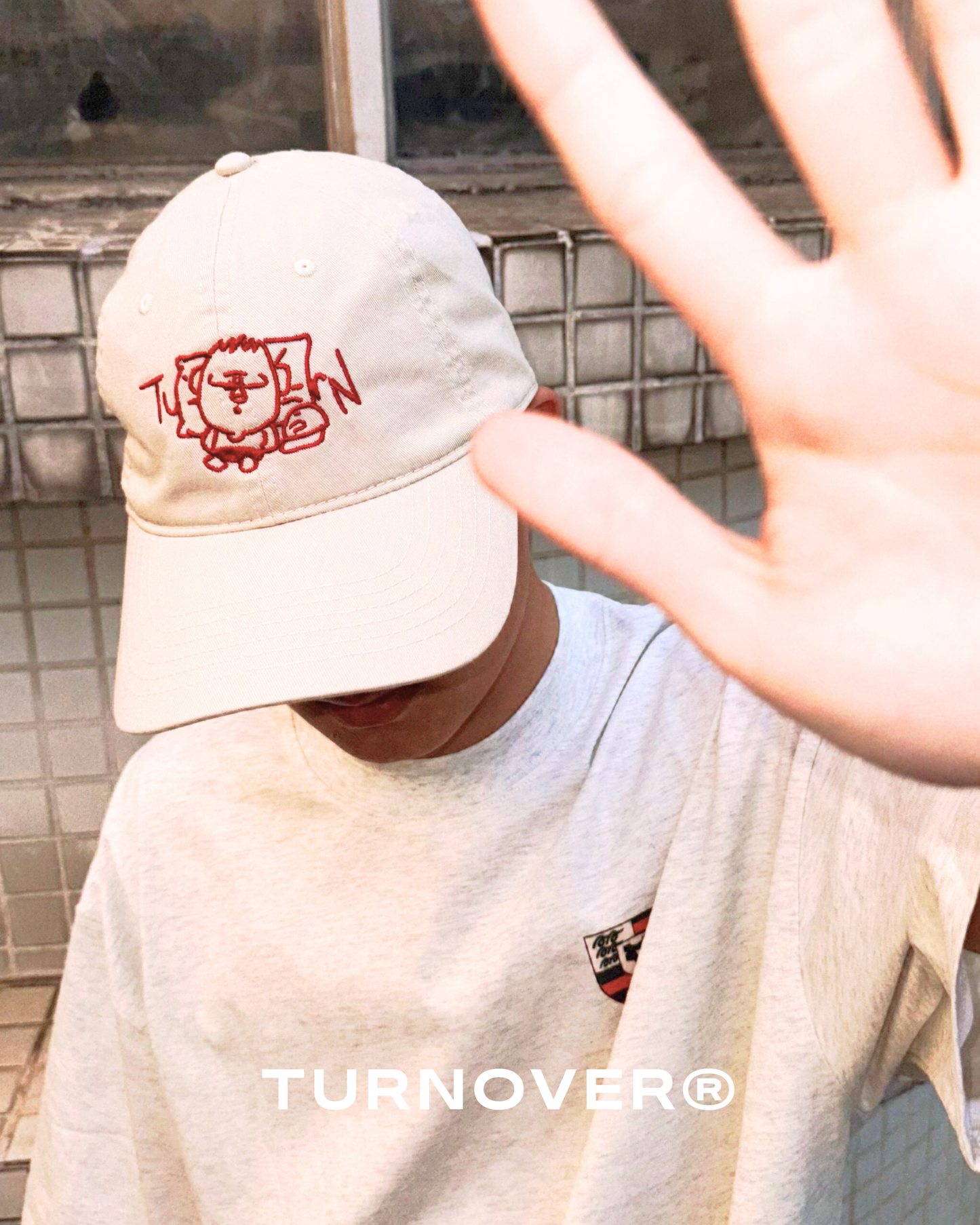 TURNOVER “25AW-CP3 日・樂 鴨舌帽” 米白色