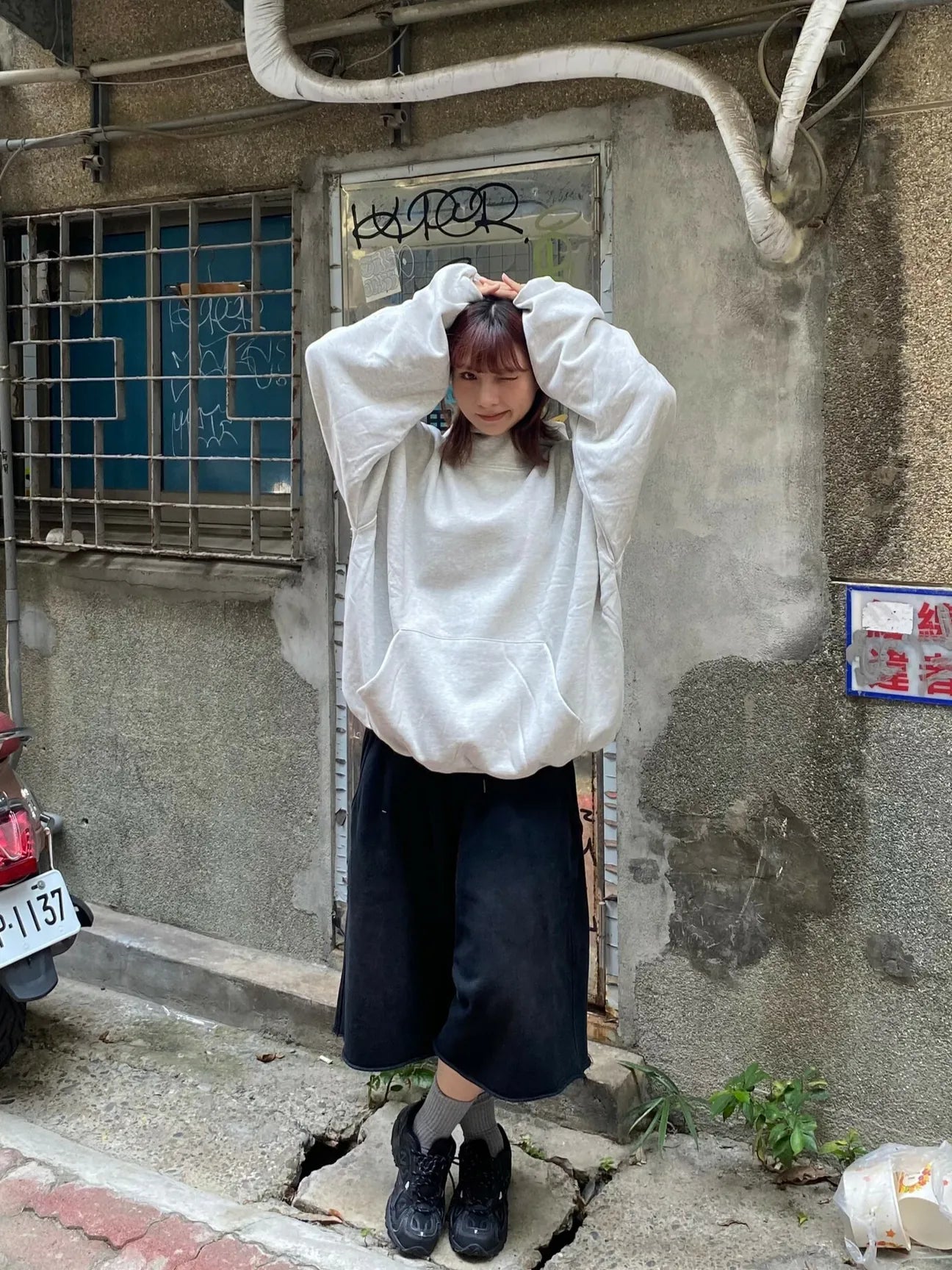 SIMON MADE HL-2402 美式 歹徒面罩 雙層 立體 帽T