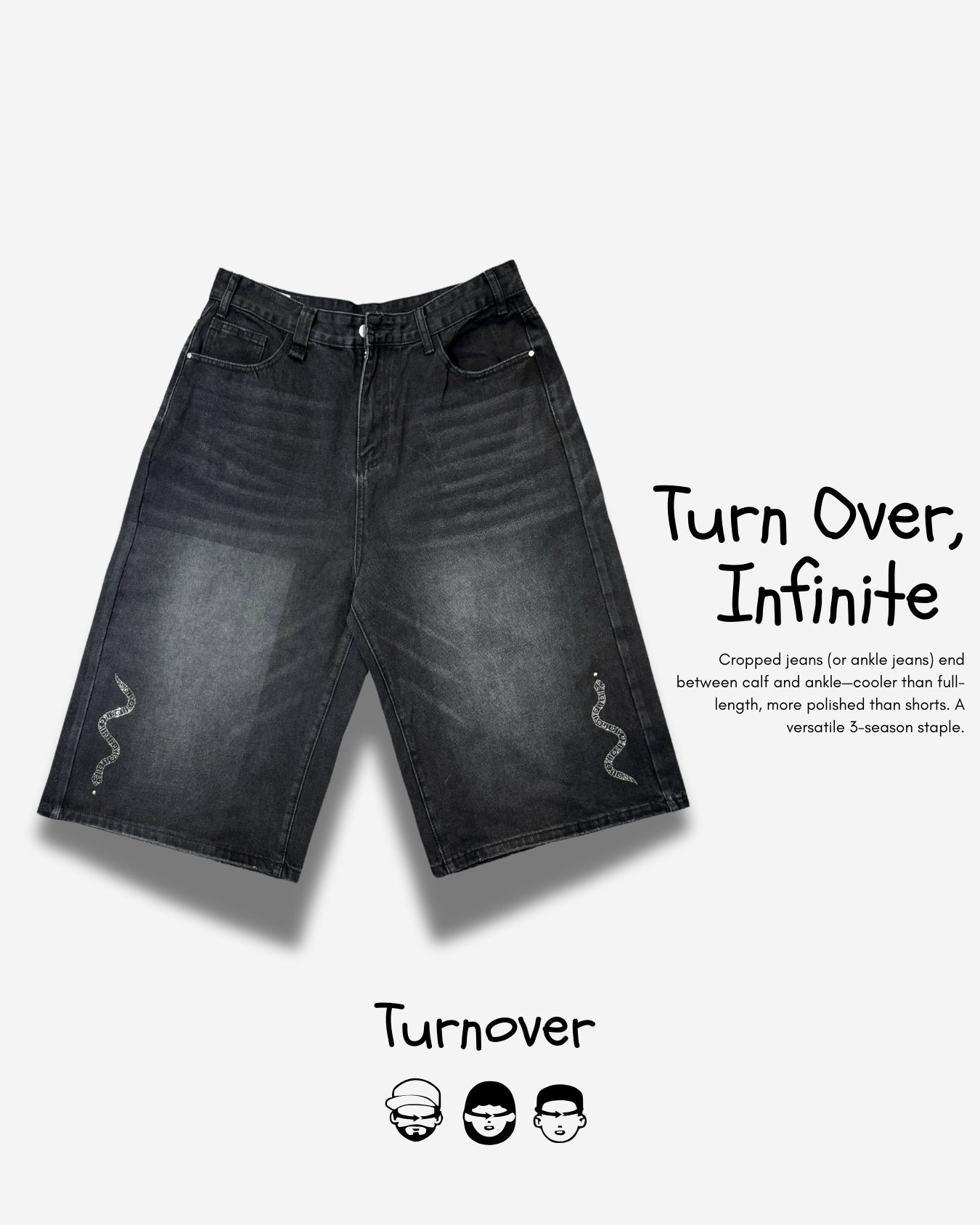 TURNOVER 2025SS Snakelet JEANS
“25SS-S3 小蛇閃鑽牛仔褲”