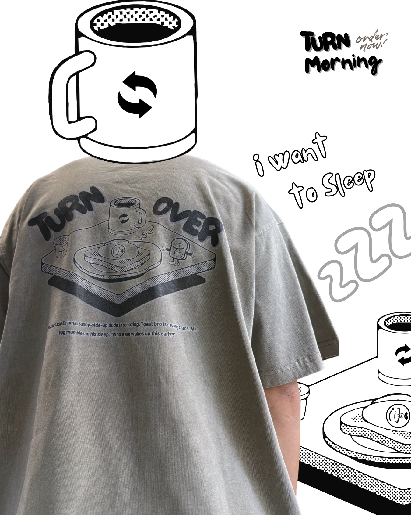 TURNOVER 2025SS “Breakfast Set Tee "
“25SST14 早餐大暴走TEE”