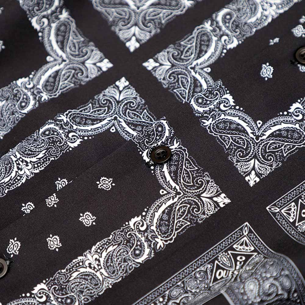 【QUEST】PAISLEY PRINT SHIRT-變形蟲圖騰襯衫 古巴領 圖騰 短袖 襯衫 外搭