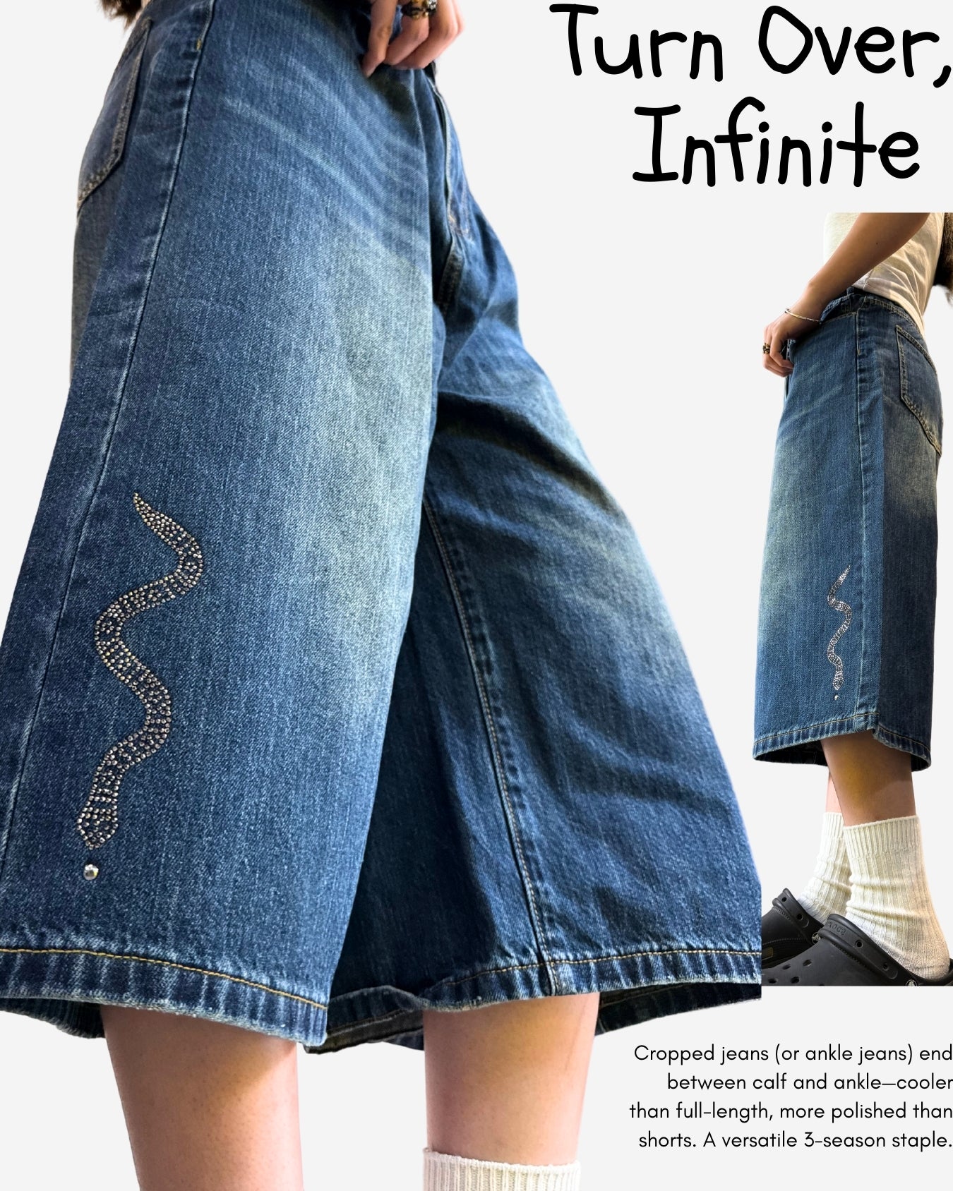 TURNOVER 2025SS Snakelet JEANS
“25SS-S3 小蛇閃鑽牛仔褲”