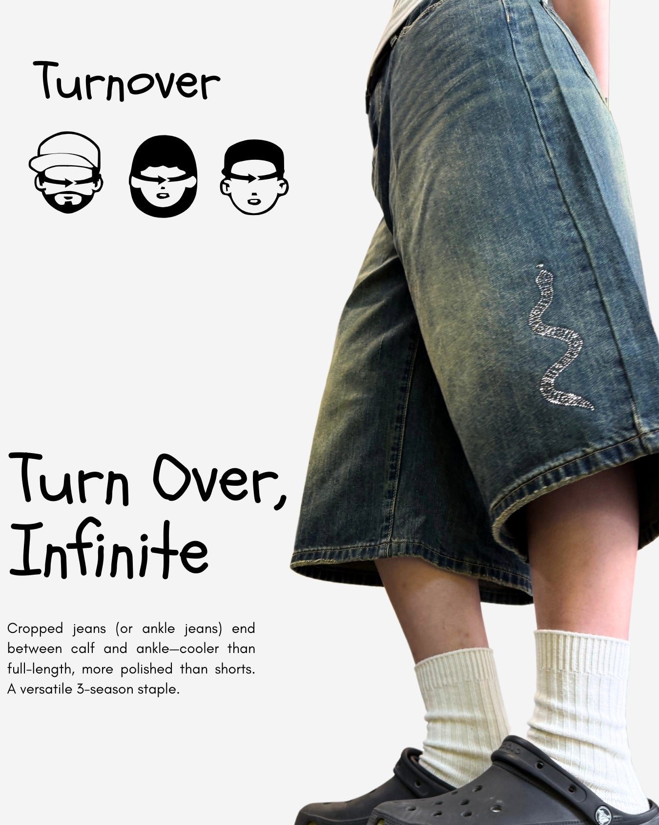TURNOVER 2025SS Snakelet JEANS
“25SS-S3 小蛇閃鑽牛仔褲”