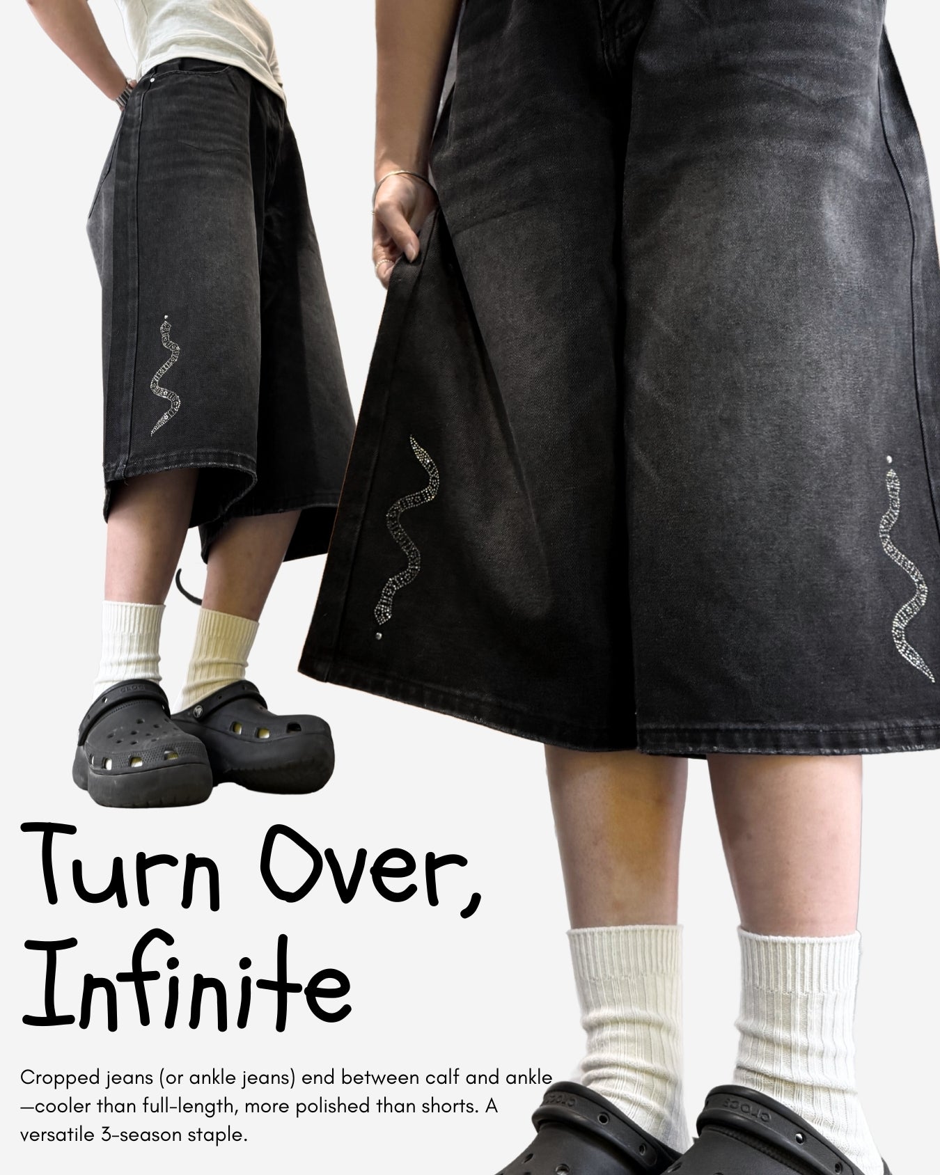 TURNOVER 2025SS Snakelet JEANS
“25SS-S3 小蛇閃鑽牛仔褲”