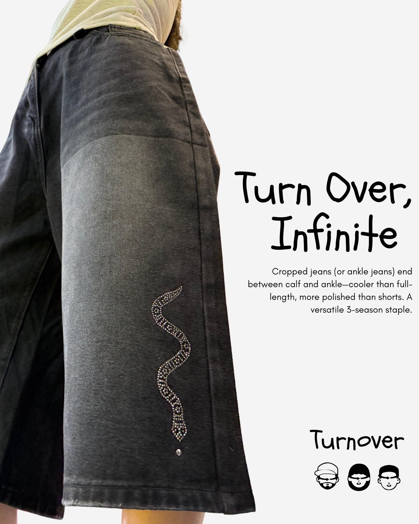 TURNOVER 2025SS Snakelet JEANS
“25SS-S3 小蛇閃鑽牛仔褲”