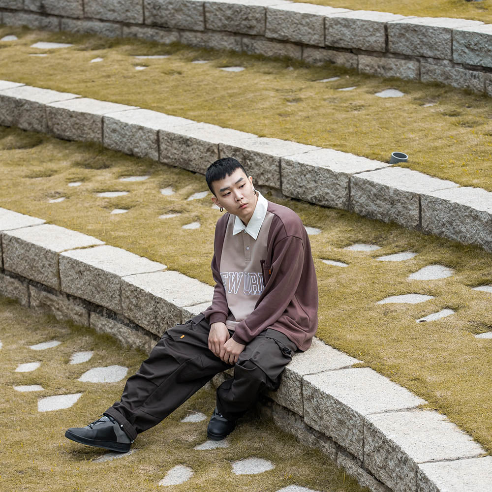 【QUEST】NEW ORDER LS POLO 拼接口袋長袖POLO衫