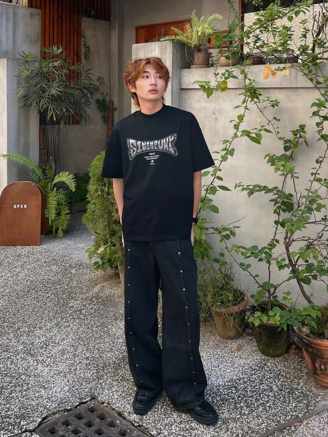 SIMON PUNK Project-SS25-MS01 數碼方塊 LOGO 小高領 TEE