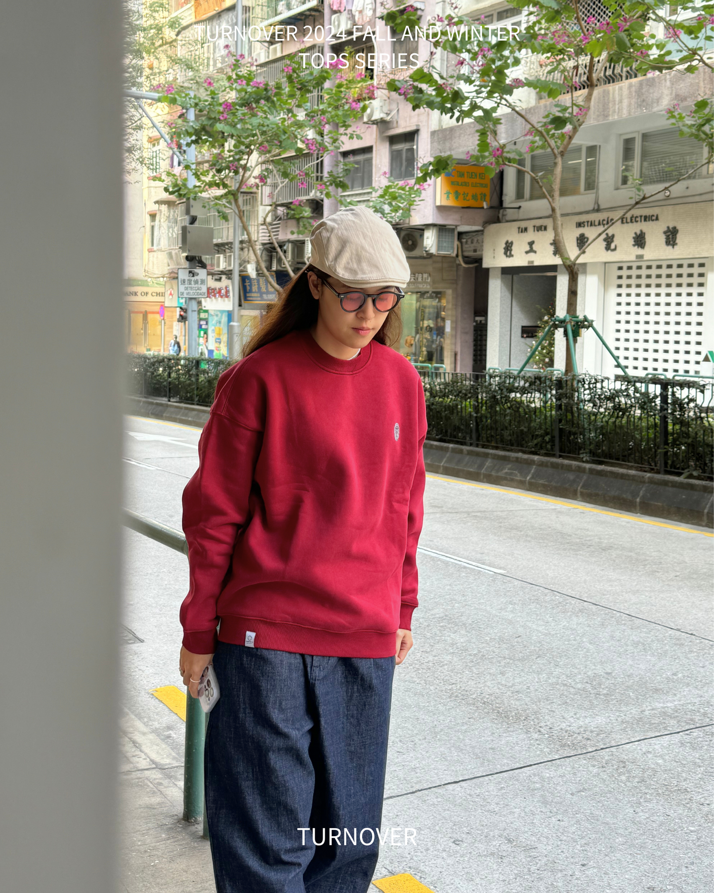 TURNOVER INTERIOR FLEECE LONG SLEEVE