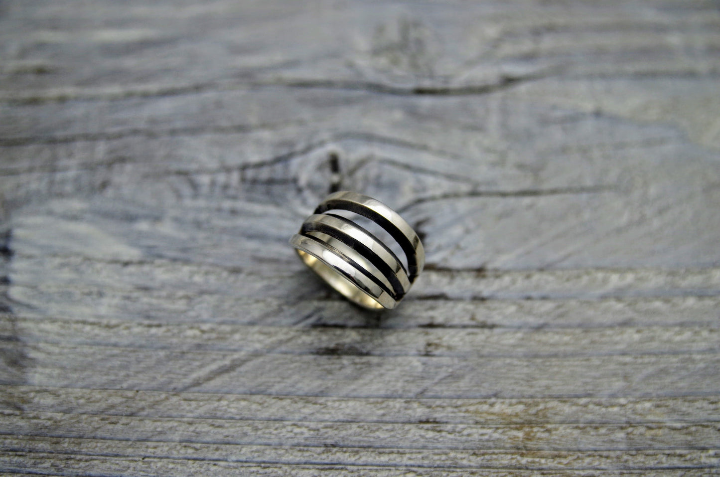 R-008 Wakan Silver Smith Triple Division Ring 三重界戒