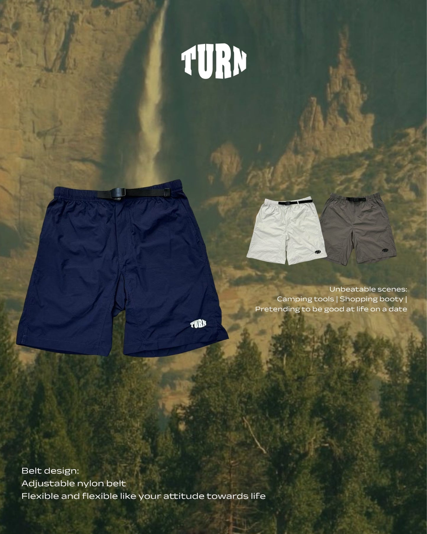 TURNOVER 2025SS Tactical Belt Shorts“25SS-S7 腰帶短褲”