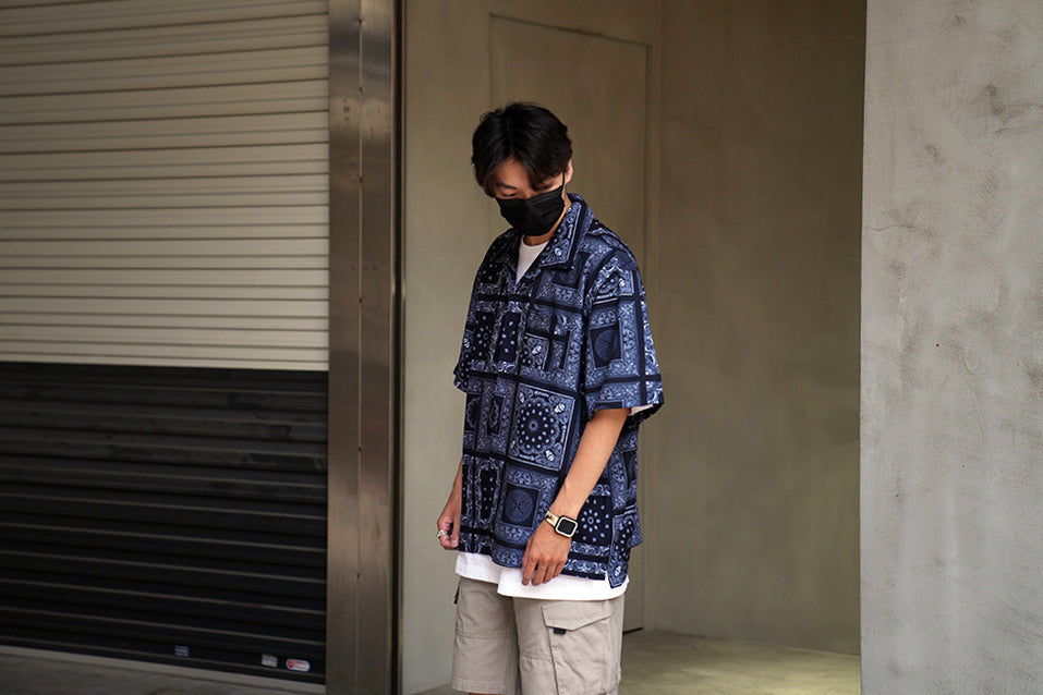 【QUEST】PAISLEY PRINT SHIRT-變形蟲圖騰襯衫 古巴領 圖騰 短袖 襯衫 外搭