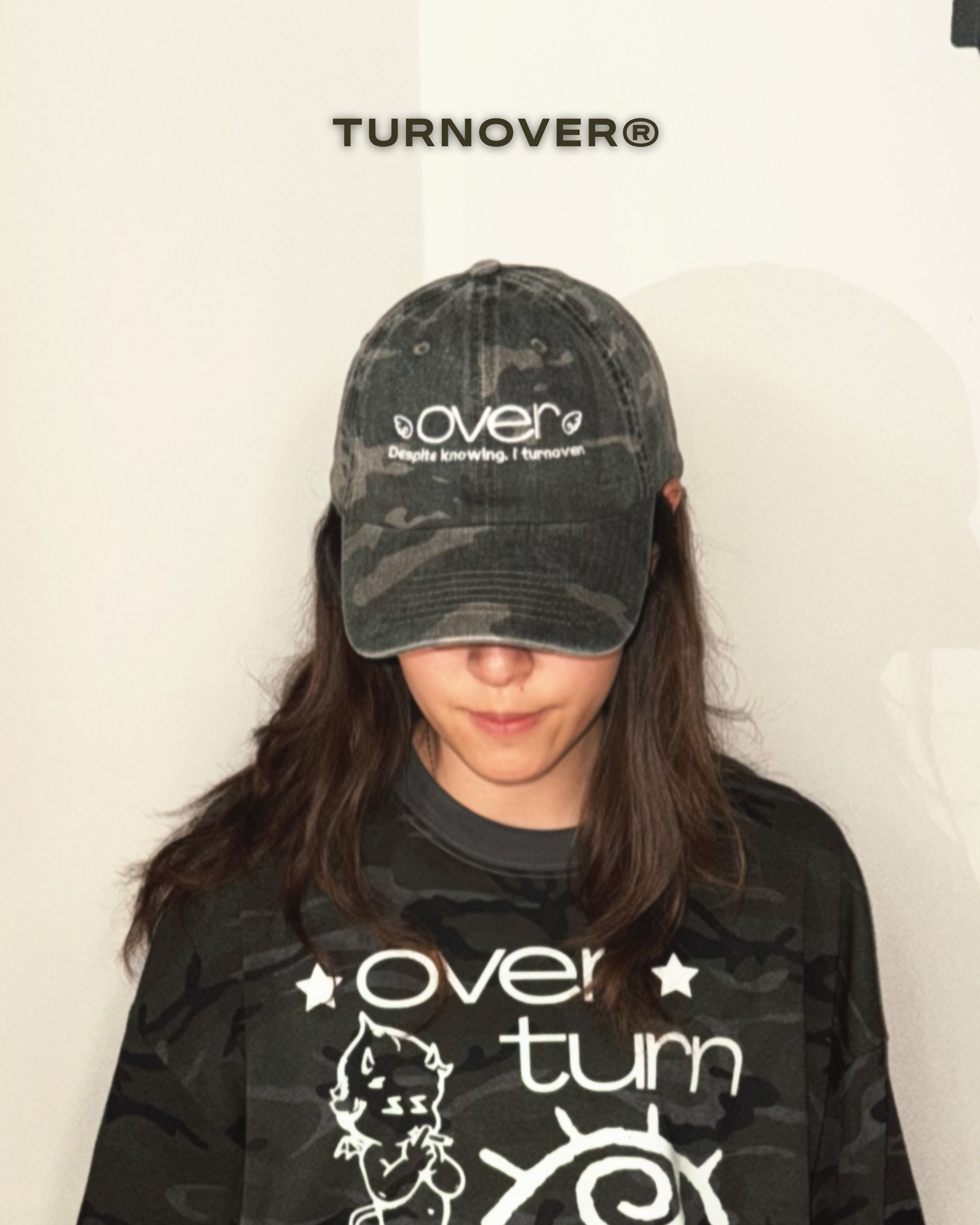 “舊水洗迷彩棒球帽” CAP TURNOVER - CP4