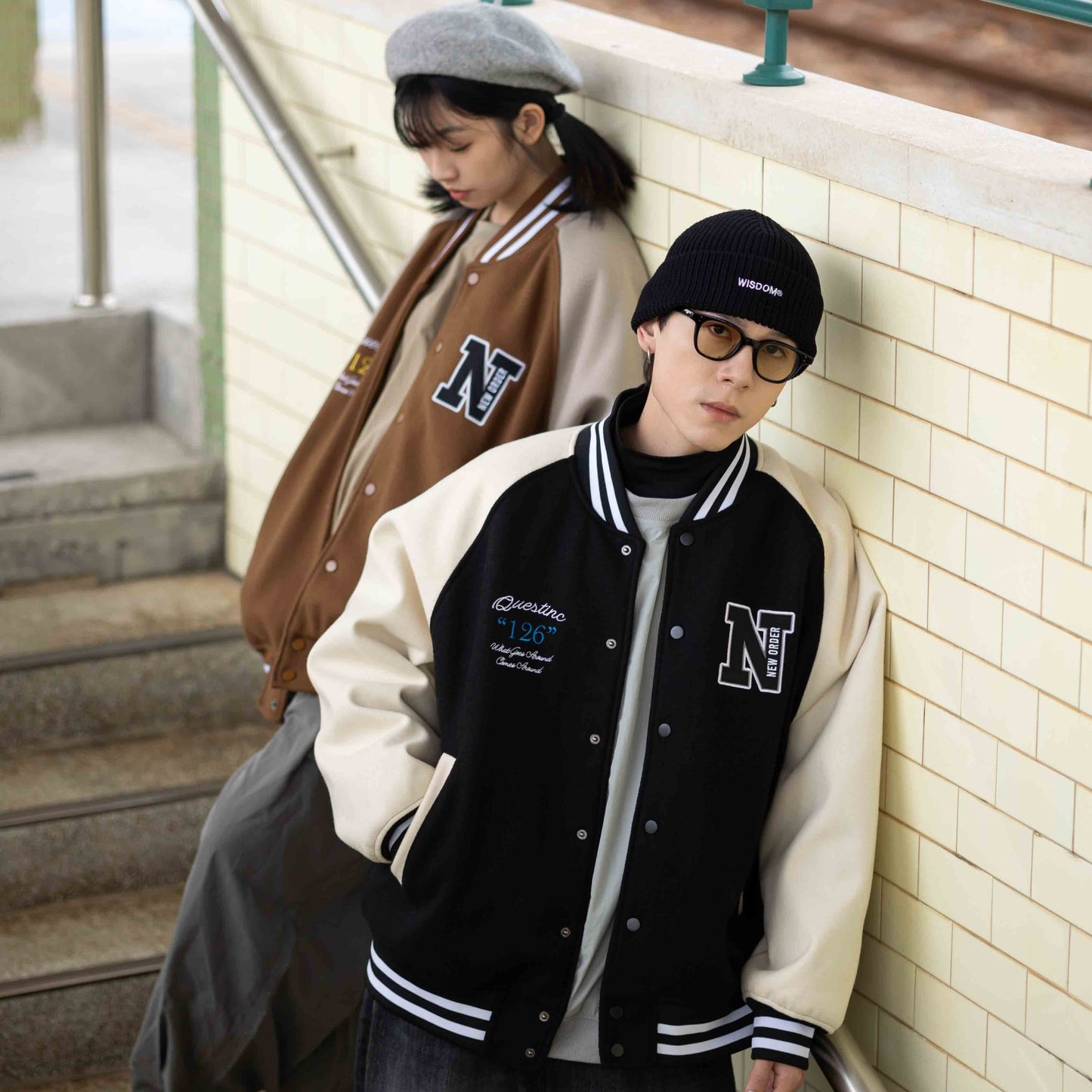 QUEST NEW ORDER JACKET 仿羊毛 棒球外套