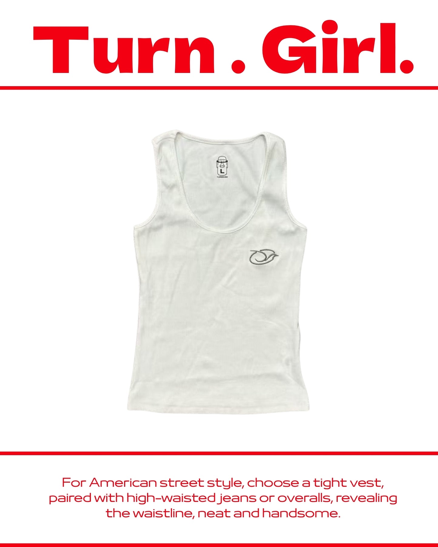 TURNOVER 2025SS VINTAGE Turn Girl TOP “25SSWV3 復古TG小背心”