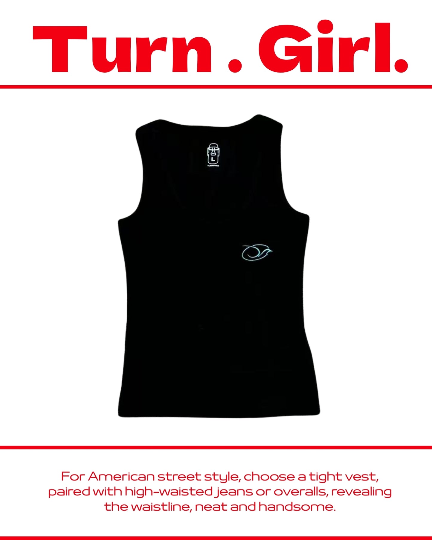 TURNOVER 2025SS VINTAGE Turn Girl TOP “25SSWV3 復古TG小背心”