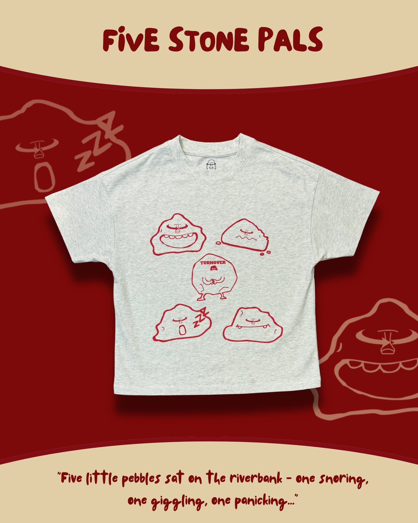 TURNOVER 2025SS FIVE STONE PALS TEE
“25SSWT4 五粒石仔TEE”
