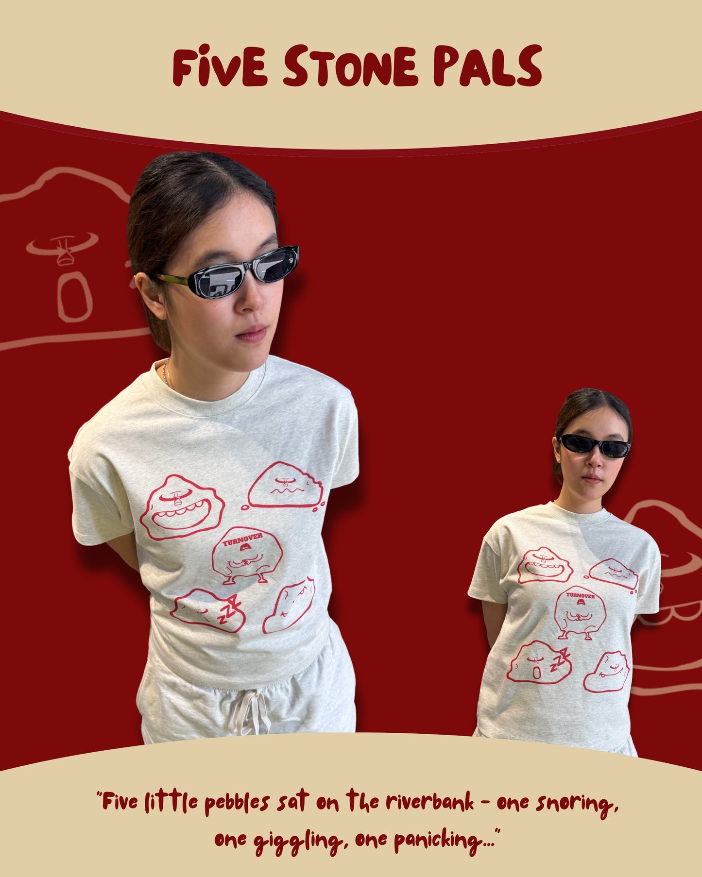 TURNOVER 2025SS FIVE STONE PALS TEE
“25SSWT4 五粒石仔TEE”